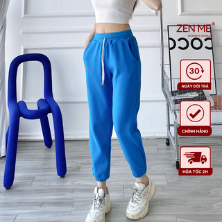  Quần jogger nữ dáng bom unisex chất nỉ gân tăm bo chun gấu JG03, Zen Me Women's World