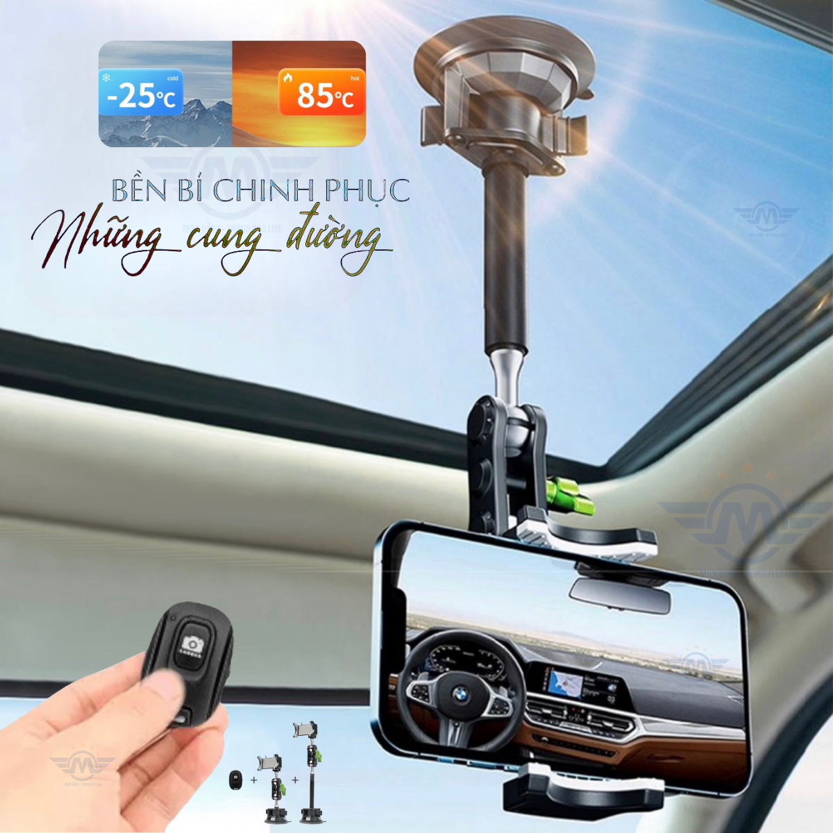 Giá đỡ điện thoại trên ô tô Titan Lanparte B01XL gắn cửa kính taplo xe hơi Tripod Miền Đông