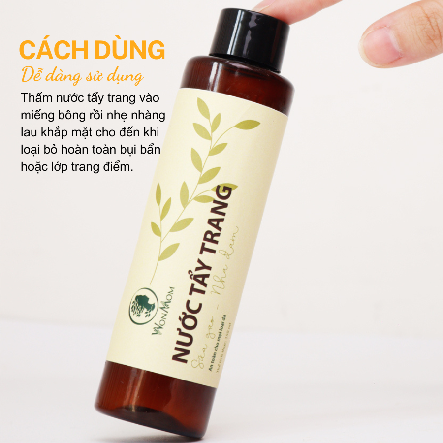 Nước tẩy trang sữa gạo, làm sạch và dưỡng trắng da Wonmom 150ml