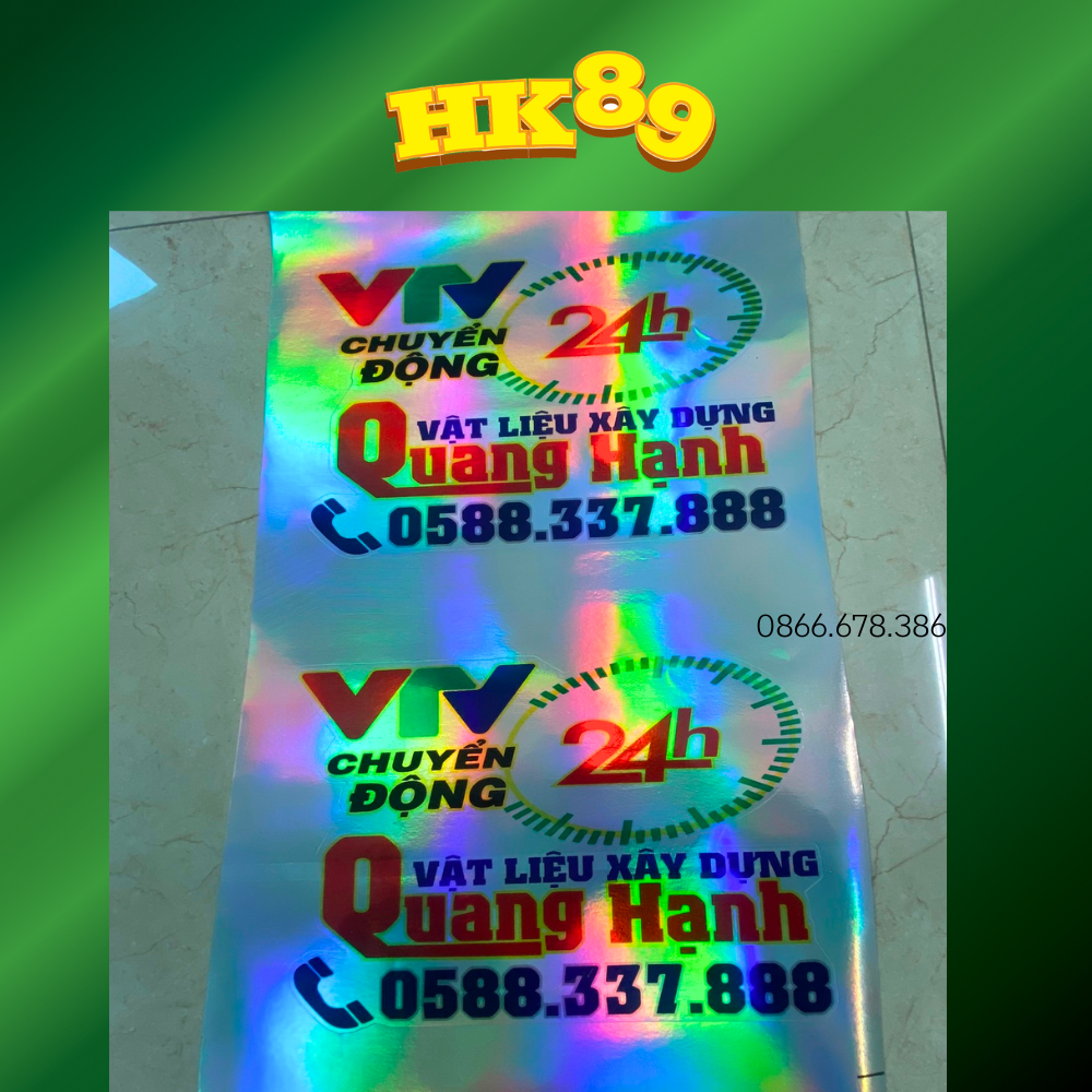 Tem xe VTV Chuyển động 24h - Thiết kế SĐT Theo yêu cầu