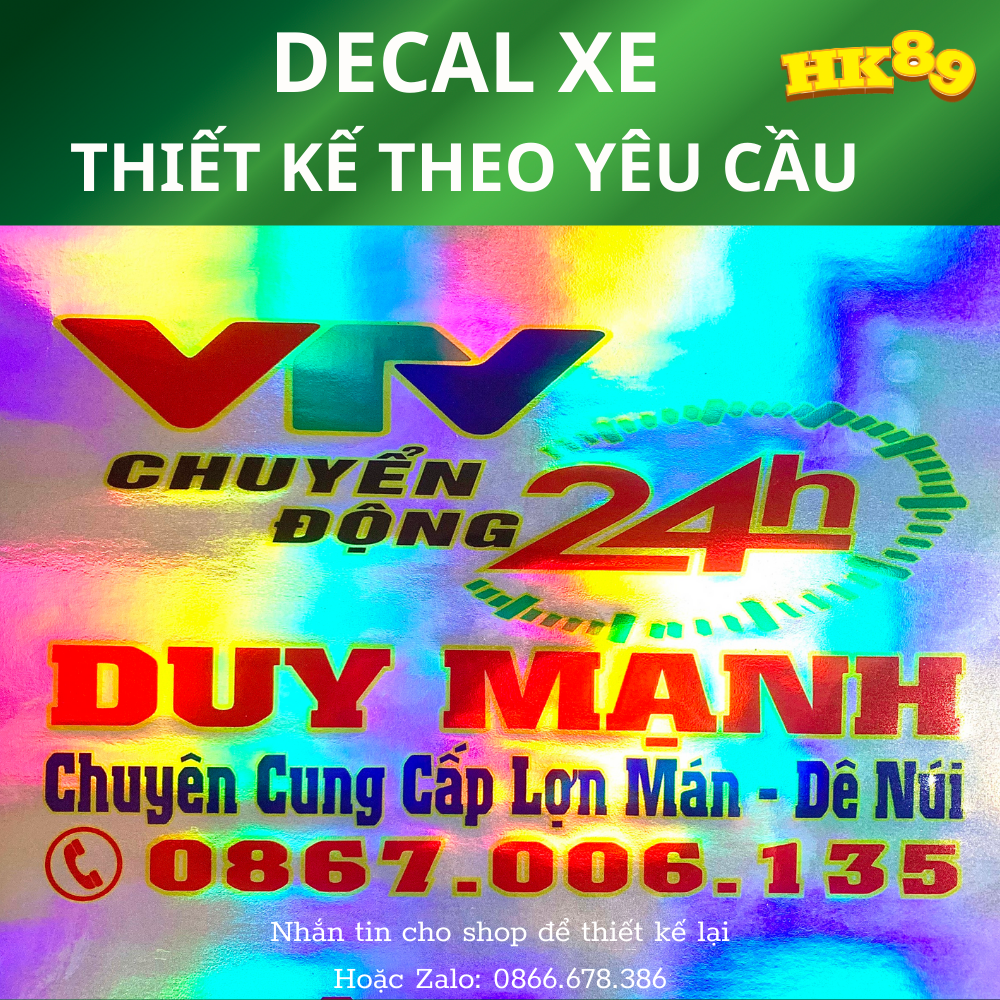 Tem xe VTV Chuyển động 24h - Thiết kế SĐT Theo yêu cầu