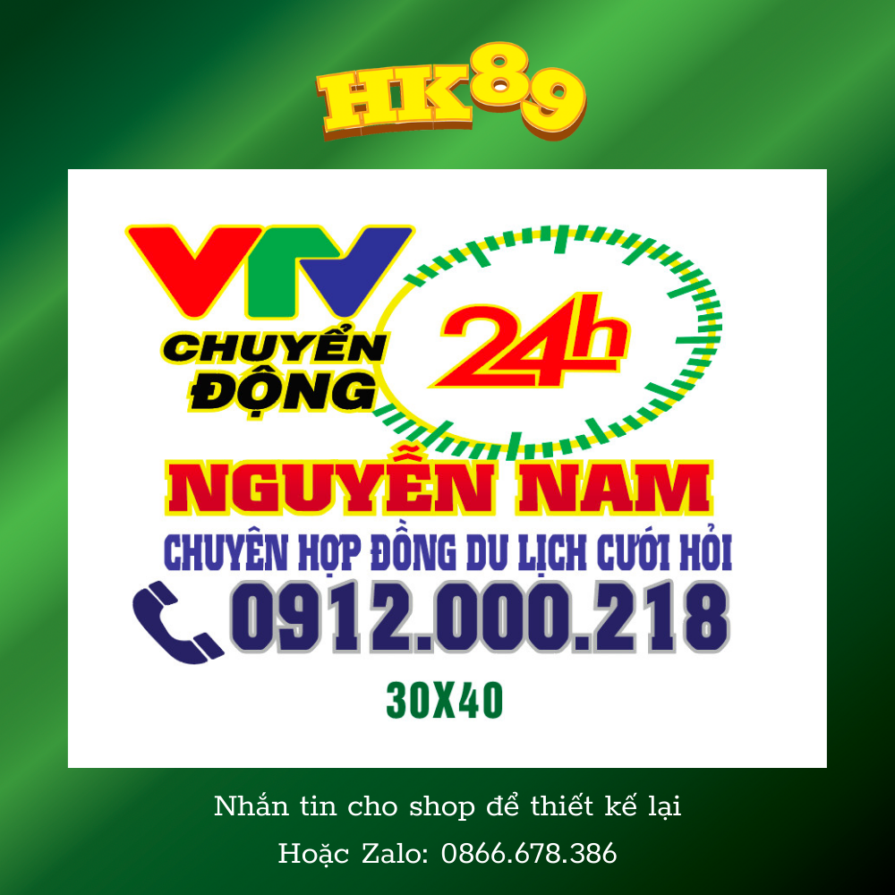 Tem xe VTV Chuyển động 24h - Thiết kế SĐT Theo yêu cầu