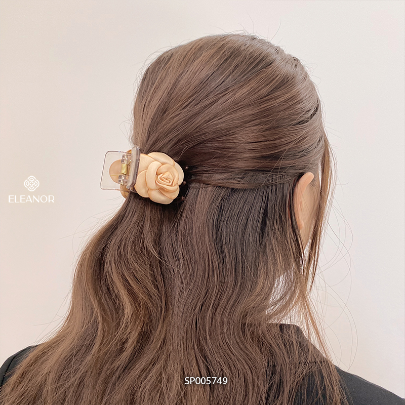 Kẹp tóc nữ càng cua Eleanor Accessories đính hoa hồng phụ kiện tóc 5749