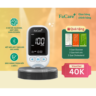 Máy đo đường huyết, gout, mỡ máu 5 in 1 Facare FC-M168 Bluetooth/ Tặng que thử, kim lấy máu /Bảo hành trọn đời 1 đổi 1