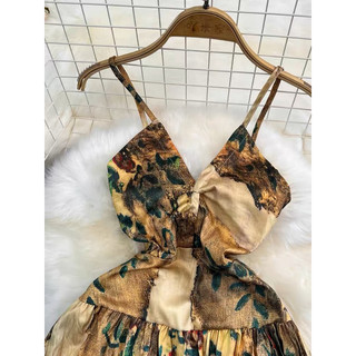 Đầm maxi Boho hở lưng quyến rũ