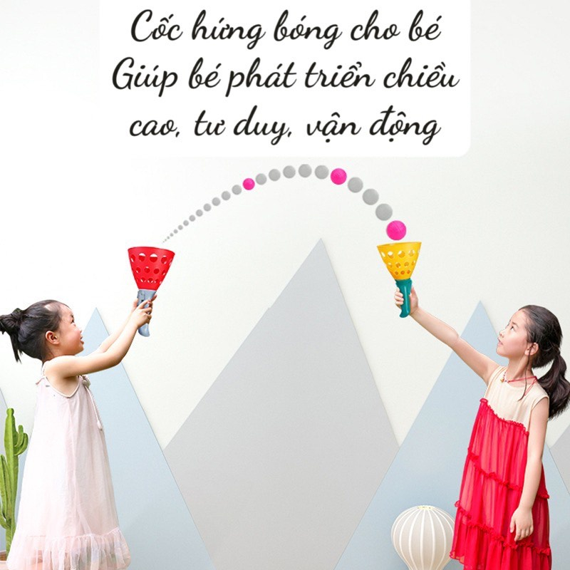 Cốc bắn bóng cho bé hứng bóng đồ chơi vận động tăng chiều cao Mô Mô Home