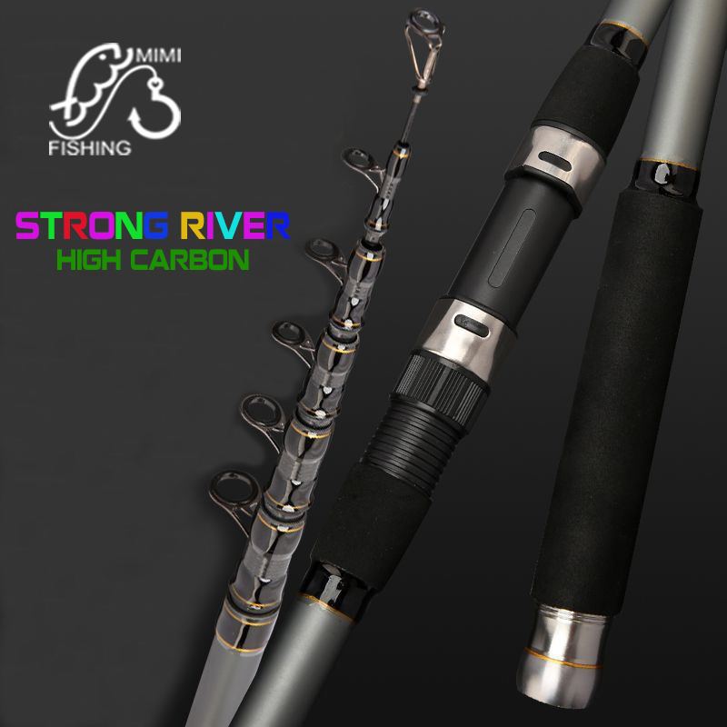 Cần câu rút Carbon StrongRiver + Khoen chất lượng cao, siêu bền, cao cấp 2.7m, 3.0m, 3.3m