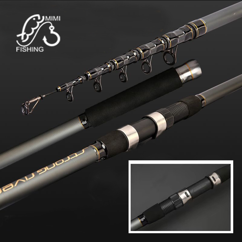 Cần câu rút Carbon StrongRiver + Khoen chất lượng cao, siêu bền, cao cấp 2.7m, 3.0m, 3.3m