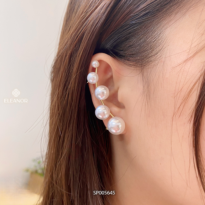 Bông tai nữ gắn vành Eleanor Accessories đính ngọc trai nhân tạo phụ kiện trang sức 5645
