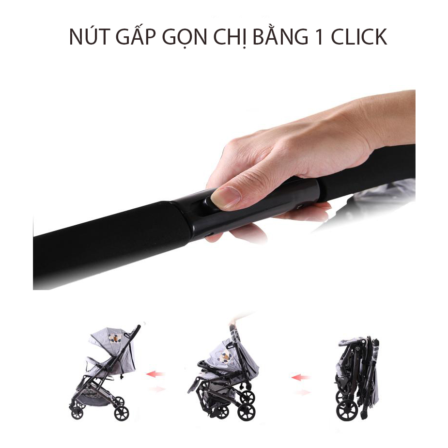 Xe đẩy đôi em bé gấp gọn 2 chiều 3 tư thế gấp gọn, siêu nhẹ, trọng tải 50kg FLY thiết kế Đức