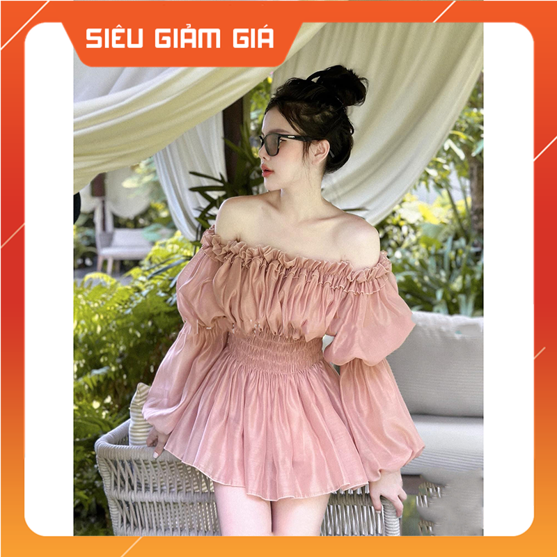 Áo Kiểu Trễ Vai Tay Bồng Chất Tơ Mềm Công Chúa AP090 - Teen888