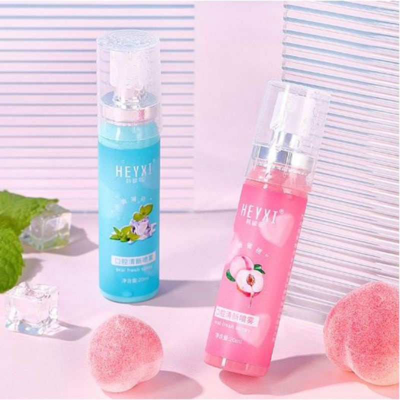 Xịt Thơm Miệng HEYXI 20ml Hương Bạc Hà & Đào.