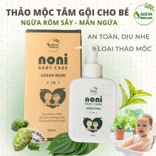 Thảo Mộc Tắm Gội Cho Bé ngừa rôm sảy, mẩn ngứa, an toàn dịu nhẹ - Adeva Naturals 185ml