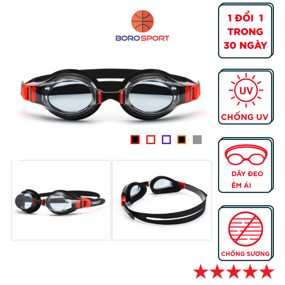 Kính bơi 1670 Cleacco, Dây đeo silicone mềm mạ chống tia UV, Chống sương mờ - Hàng Chính Hãng BORO SPORT