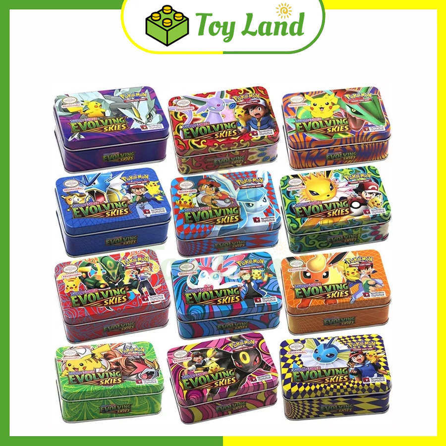 Bài Pokemon Hộp Sắt 42 Thẻ Tặng Kèm 1 Thẻ Vip Pokemon Hộp Thiếc Đồ Chơi Trẻ Em Xả Stress Sưu Tầm Giải Trí Board Game