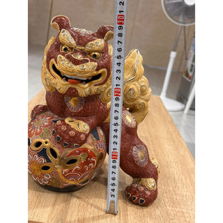 Lân gốm cổ Kutani Nhật