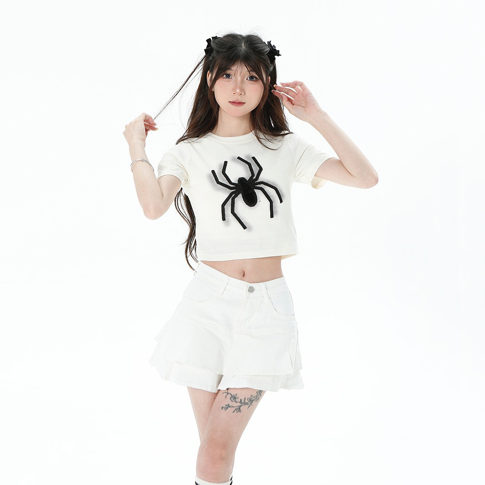 ÁO THUN CROPTOP CON NHỆN CÓ 2 MÀU FREESIZE