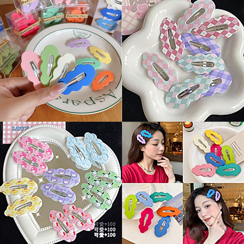 ⚡Kẹp Tóc Họa Tiết Hoạt Hình Đám Mây Hình Thoi Phong Cách Nhật Hàn Thời Trang