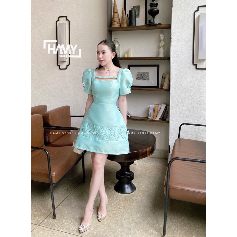 Đầm Có Tay Ngắn Đan Nơ