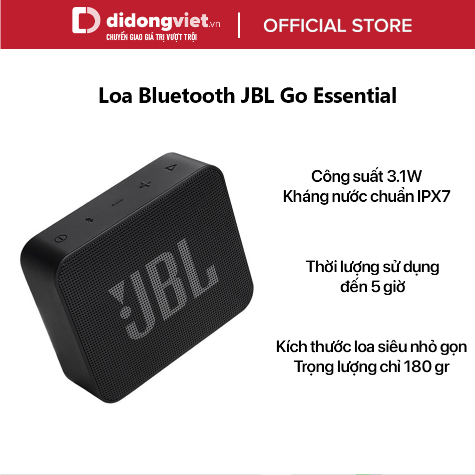 Loa Bluetooth JBL Go Essential Chính hãng - Kháng nước IPX7, Công suất 3.1W, Pin lên đến 5h, Kích thước nhỏ gọn