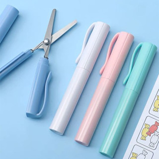 balltest🎨Kéo Cắt Giấy Đa Năng An Toàn Hình Cây Bút Nhiều Màu Sắc