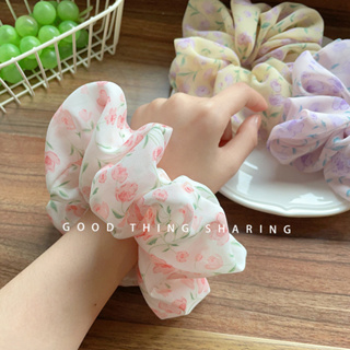 Cột Tóc Vải Scrunchies Họa Tiết Hoa Dây Buộc Tóc Scrunchies Nhiều Màu