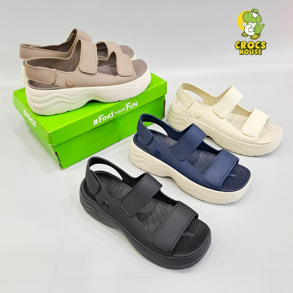 Sandal crocs skyline for women 5cm high kiểu gợn sóng, giày xăng-đan crocs đế cao 5 phân dành cho nữ -Crocshouse