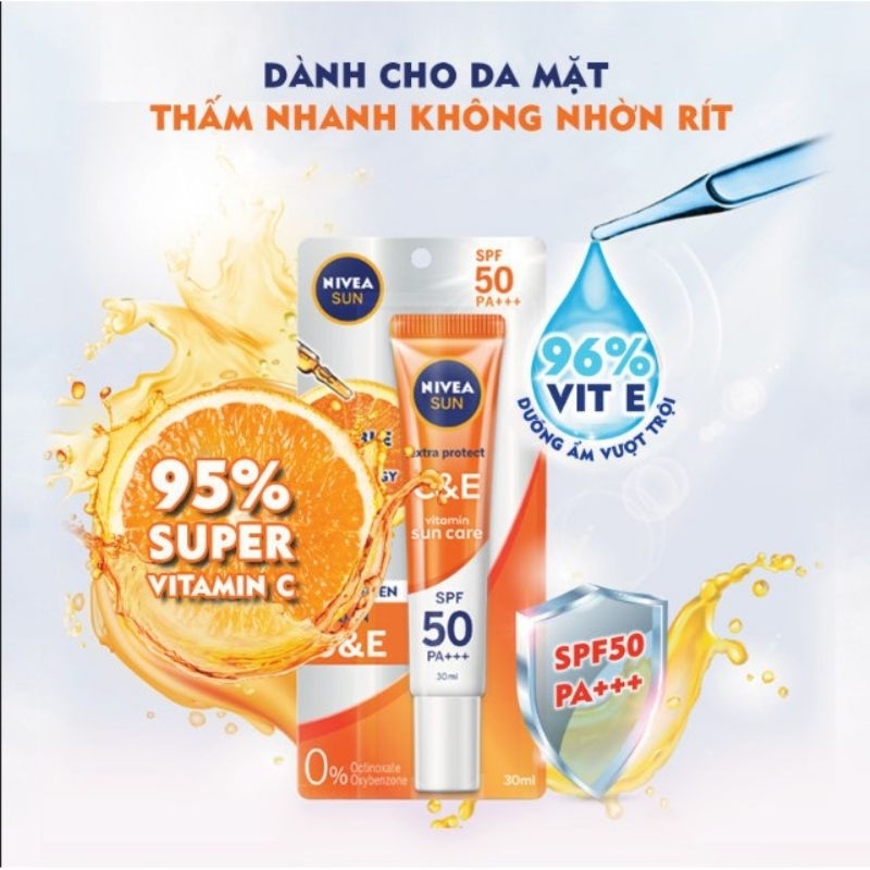 Serum chống nắng NIVEA Sun Vitamin C&E dưỡng da sáng khỏe 15ml