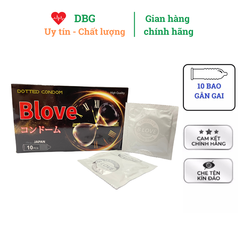 Bao cao su Blove, có gai siêu mỏng, kéo dài thời gian quan hệ - Hộp 10 bao