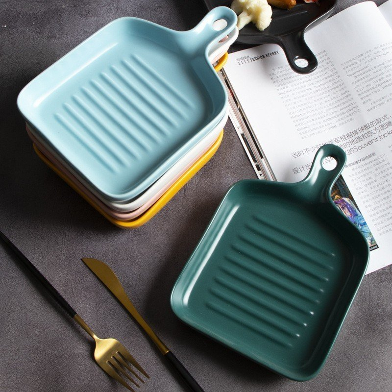 Đĩa Sứ, Dĩa Sứ Tròn Ceramic Nhiều Màu Phong Cách Bắc Âu Sang Trọng Cho Các Món Ăn Chính, Bánh Hoặc Trang Trí Bàn Ăn 20cm