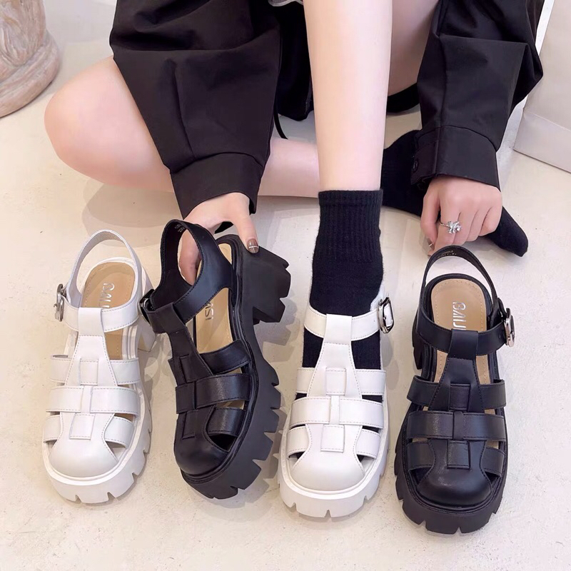 Dép Nữ Sandal Rọ Đế Răng Cưa Cao 7cm Bản Nâng Cấp