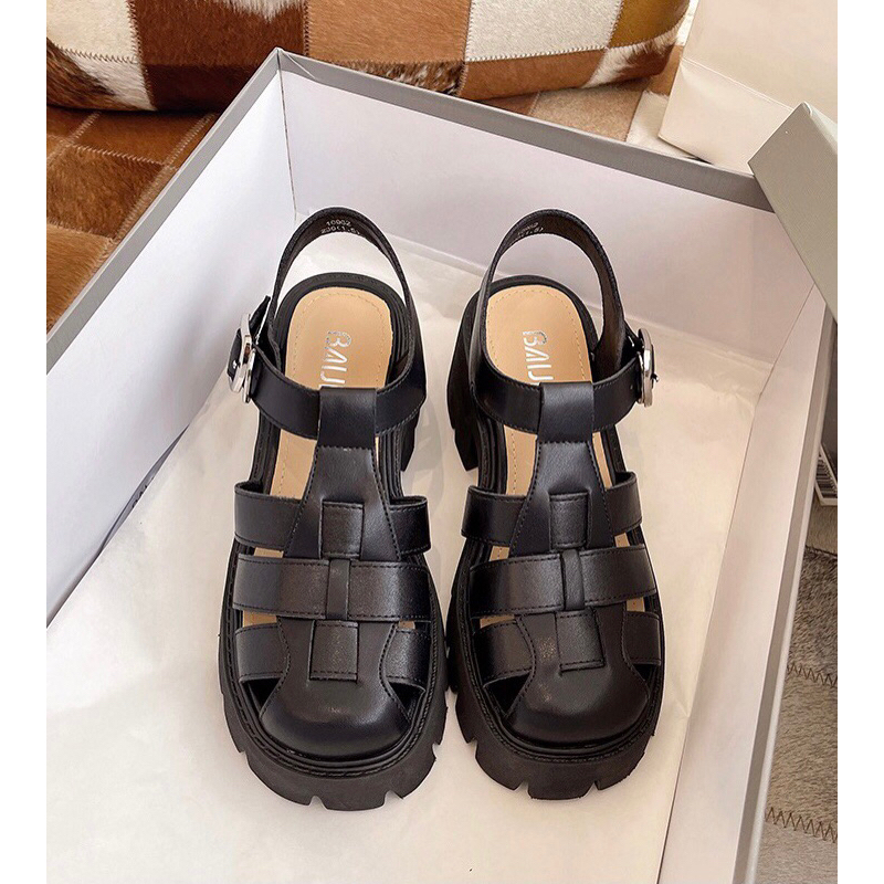 Dép Nữ Sandal Rọ Đế Răng Cưa Cao 7cm Bản Nâng Cấp