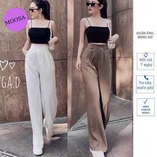 quần ống suông lưng thun