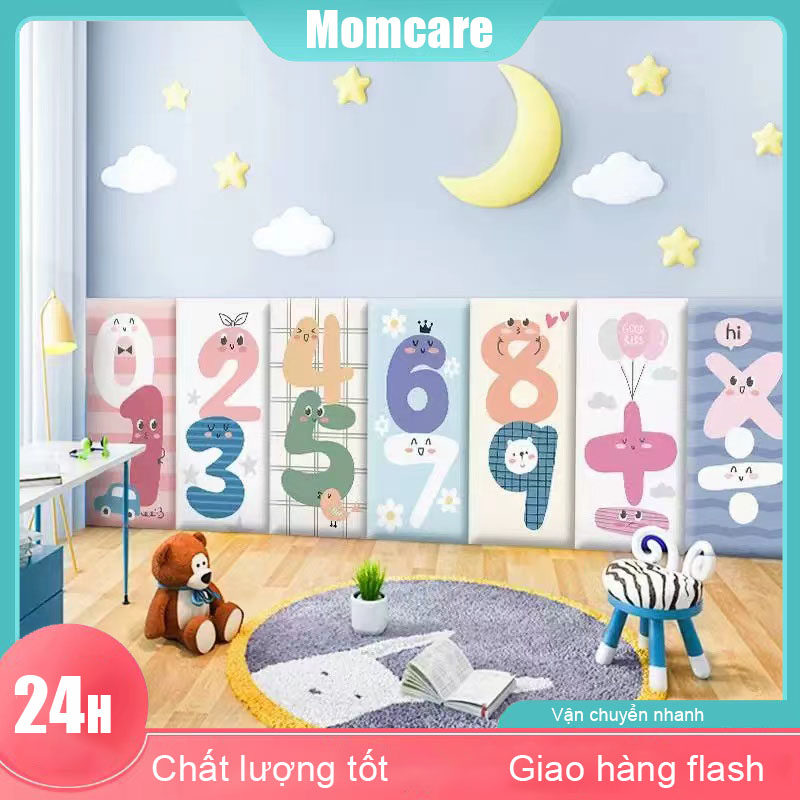 30*60cm Miếng Dán Tường 3D Kuayu Nệm Da Trang Trí Đầu Giường Chống Va Đập Chịu Lực Dành Cho Bé Yêu