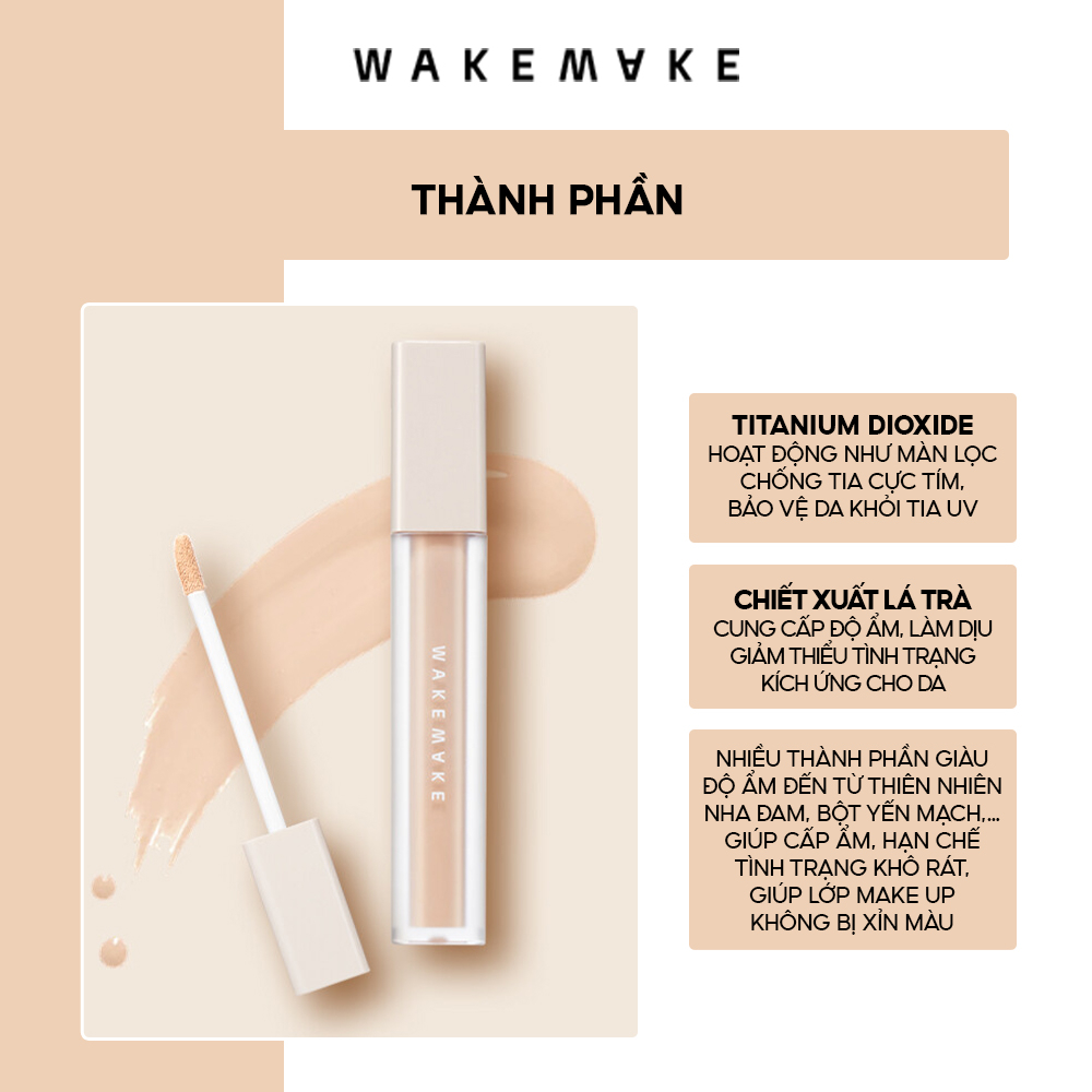 Kem che khuyết điểm Wakemake Defining Cover Concealer 6g