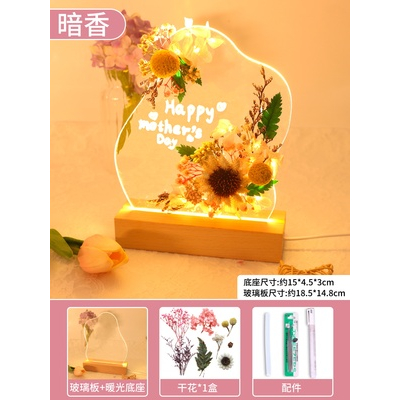 Đèn ngủ trang trí hoa handmade, nguyên liệu trang trí đèn decor phòng