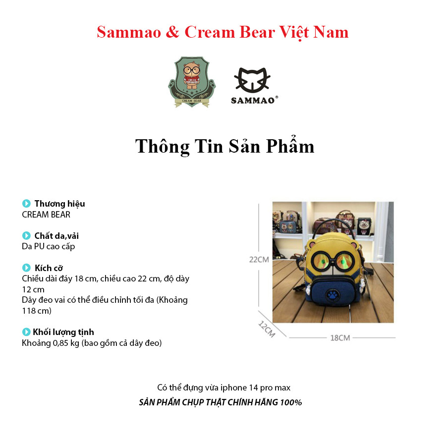 Balo Nữ Thời Trang CREAM BEAR Chính Hãng C1211-1