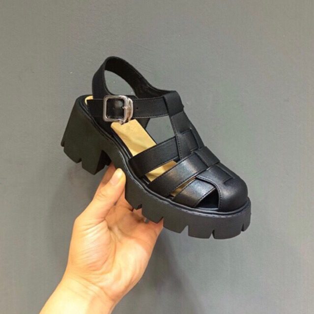 Dép Nữ Sandal Rọ Đế Răng Cưa Cao 7cm Bản Nâng Cấp