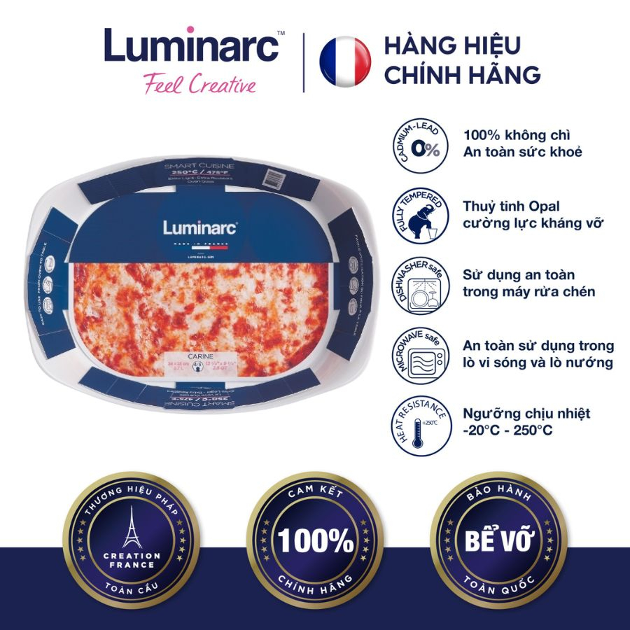 Khay Nướng Thuỷ Tinh Luminarc Smart Cuisine Chữ nhật 34x25cm- LUKHP4027