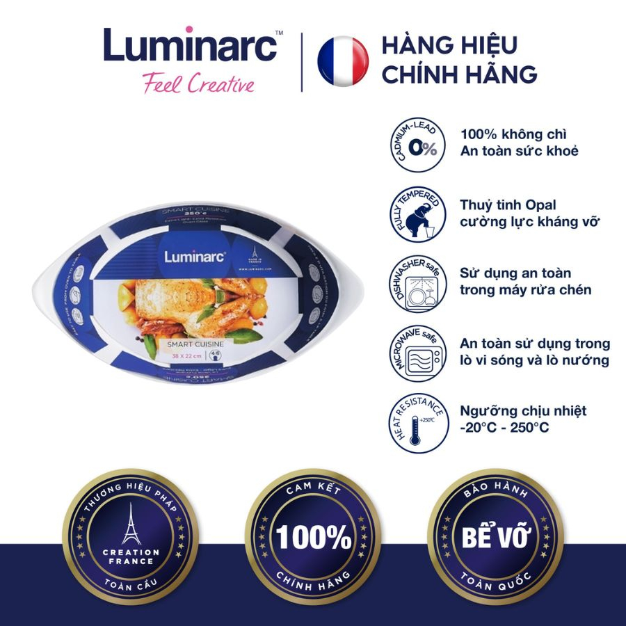 Khay Nướng Thuỷ Tinh Luminarc Smart Cuisine Oval 29*17cm- LUKHN3567