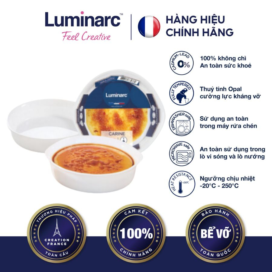 Bộ 3 Khay Nướng Thuỷ Tinh Luminarc Smart Cuisine Tròn 14cm - LUKHP0310