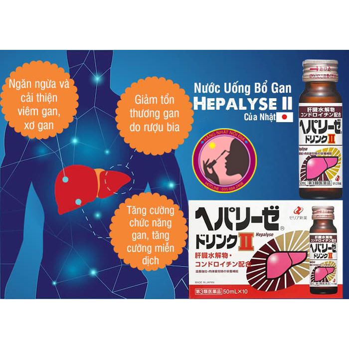 Nước uống bổ gan Hepalyse II đỏ ( Hàng nội địa nhật bản)
