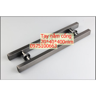 Tay cổng vuông inox #304 & 201  20*40*400mm / Tay nắm cửa sắt inox 304 cao cấp 400mm