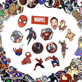 Sticker MARVEL SIÊU ANH HÙNG  Chống Nước Trang Trí Va Li, Xe, Laptop, Nón Bảo Hiểm, Đàn Guitar