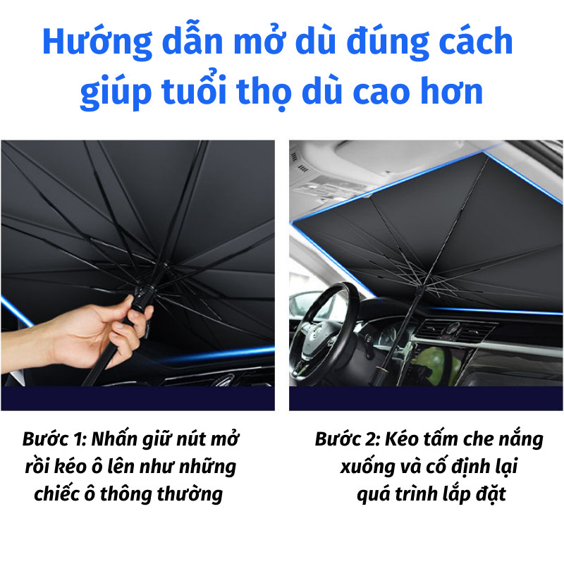 Dù Che Nắng Ô Tô SUMI Chắn Tia UV Kính Lái Có Lớp Phản Quang Cách Nhiệt Bảo Vệ Nội Thất