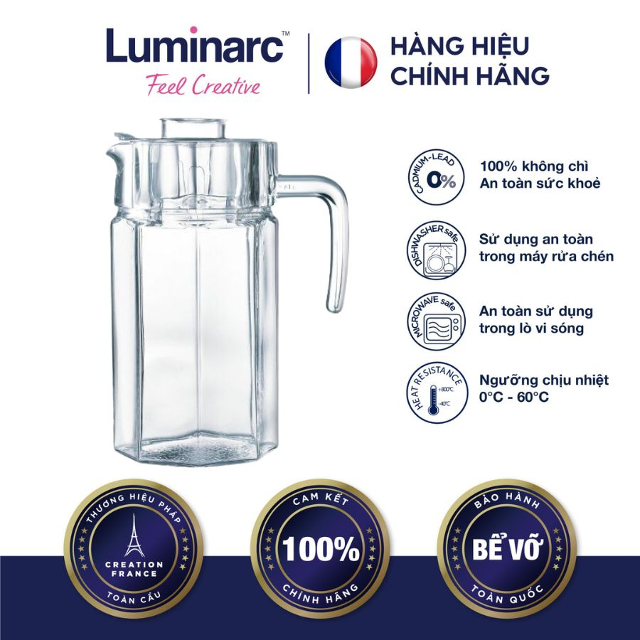 Bình Nước Thuỷ Tinh Luminarc Octime 1.6L- LUBIG2665