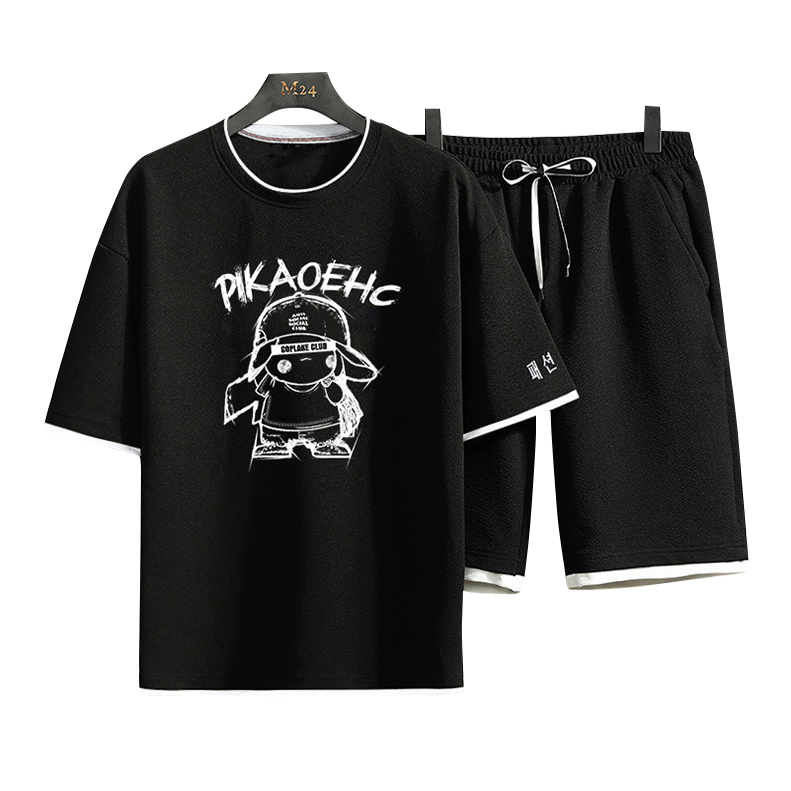 Bộ Quần Áo Nam Mùa Hè Tay Ngắn Hoạt Hình Trẻ Trung Vui Nhộn Kiểu Dáng Tự Tin Cá Tính MENFASHION1989 MQA 002