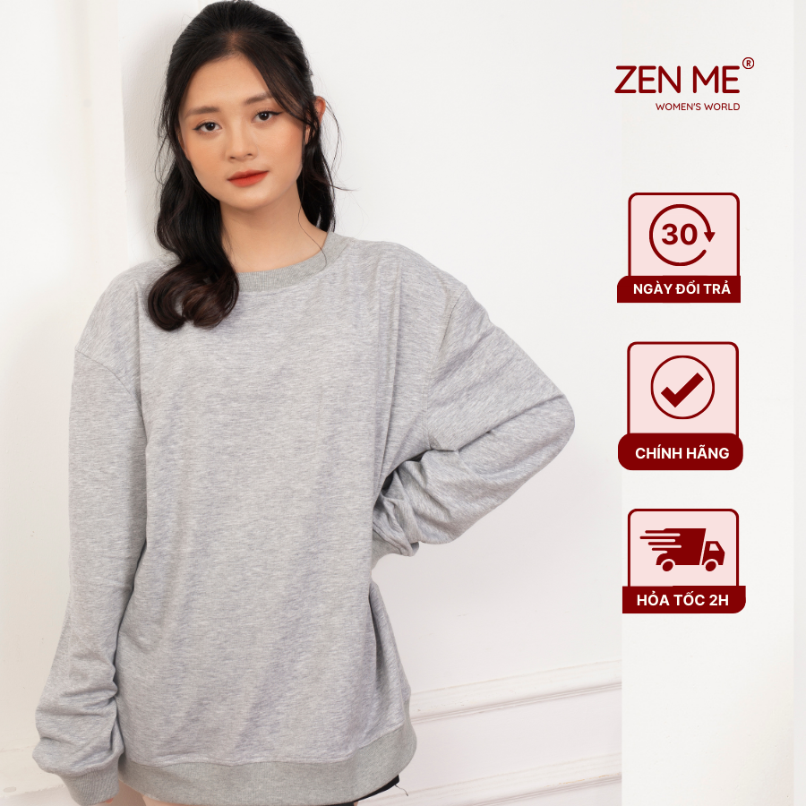 [MUA 2 GIẢM 50%] Áo Sweater Nữ Zen Me Nỉ Da Cá Unisex Oversize - Sweater Nữ Màu Trơn Dễ Phối Đồ, ZenMe