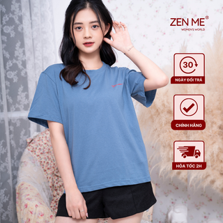  Áo Thun Nữ Basic Năng Động Trẻ Trung In Logo Trang Nhã, Zen Me Women's World