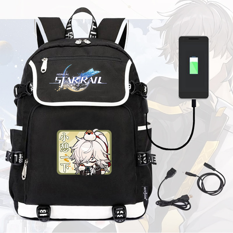 Balo nắp ngang HONKAI IMPACT STAR RAIL ver VUÔNG in hình nhân vật game anime chibi cặp sách nam nữ đi học